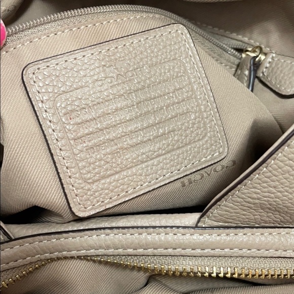 COACH Pebbled Leather Taupe Satchel - Picture 8 of 8